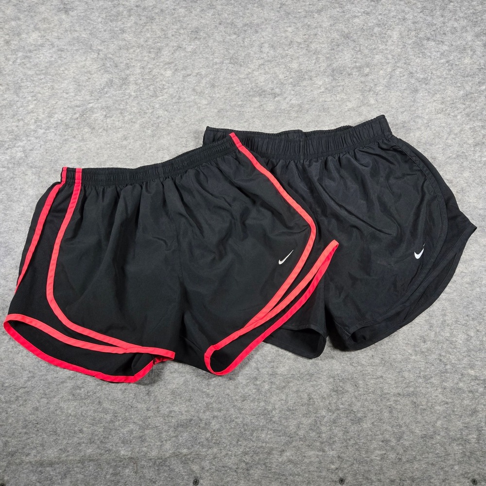 Nike Womens Black Red Dri-FIT Tempo Athletic Running Shorts Size M Bundle